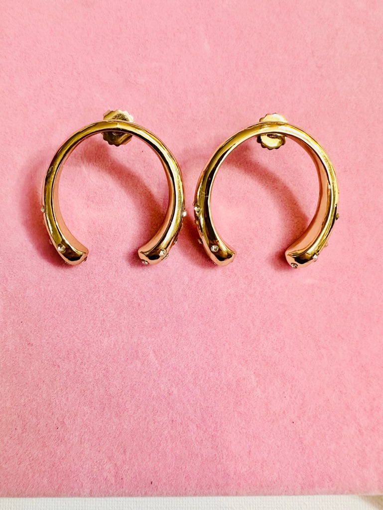 Gold Tone Open Hoop Earrings